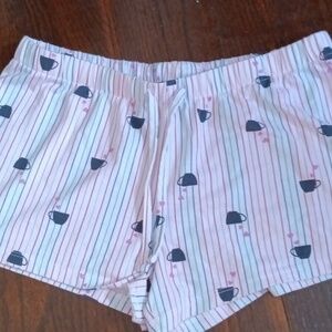 NWOT Rainbow Drawstring Coffee Mug Pajama Lounge Shorts Small